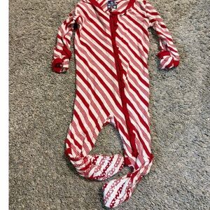 Kickee pants 0-3 month candy candy striped zippie sleeper pajamas bamboo